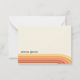 Tarjeta Pequeña Naranja Boho Retro Stripes