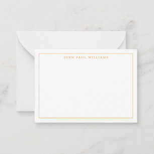 Tarjeta Pequeña Naranja brillante Profesional Simple Borde delgado