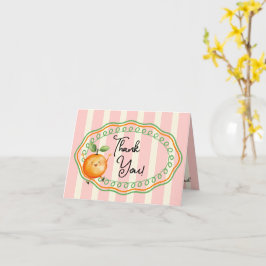Tarjeta Pequeña Naranja Cutie Baby Shower Gracias