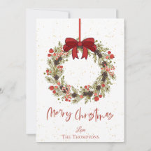 Naranja de acuarela Berries Wreath Merry Christmas