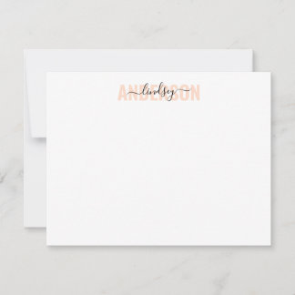 Tarjeta Pequeña Naranja de caligrafía negrita personalizado