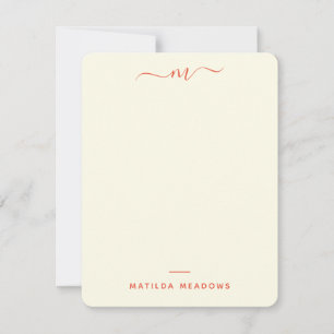 Tarjeta Pequeña Naranja de doble crema de vintage Personal Station