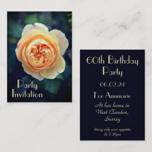 Tarjeta Pequeña Naranja de Peachy Rosa de Jardín Flow 60 cumpleaño