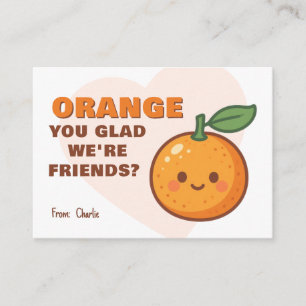 Tarjeta Pequeña Naranja ¿Estás contento de que seamos amigos niños