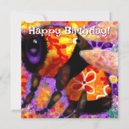 Tarjeta Pequeña Naranja floral Bumble Bumble Bumble rojo amarillo