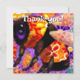 Tarjeta Pequeña Naranja floral Bumble Bumble Bumble rojo amarillo