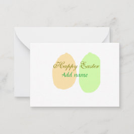 Tarjeta Pequeña Naranja huevo verde feliz Pascua añada mensaje de