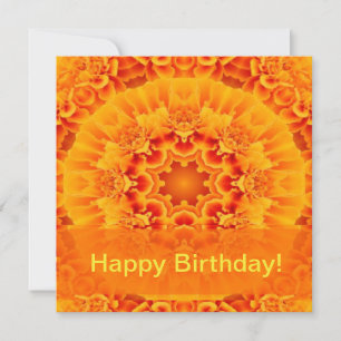 Tarjeta Pequeña Naranja Marigold Mandala