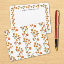 Naranja Marigolds Botánico Floral Ilustrado A Mano