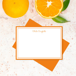 Tarjeta Pequeña Naranja minimalista, 2 fronteras, firma