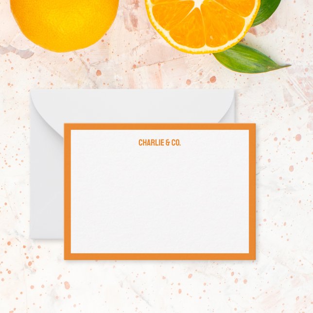Tarjeta Pequeña Naranja minimalista, borde único, personalización (Subido por el creador)