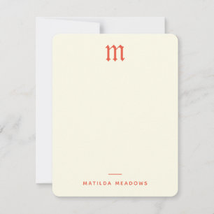 Tarjeta Pequeña Naranja personal gótico vintage de dos caras de cr