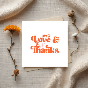 Tarjeta Pequeña Naranja retro presupuesto amor y agradecimiento Bo