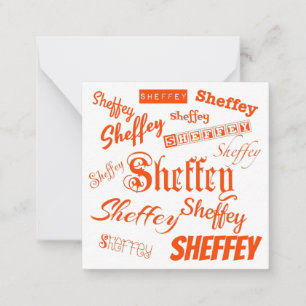 Tarjeta Pequeña Naranja Sheffey Fonts - 9569