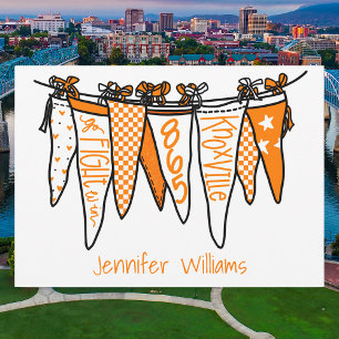 Tarjeta Pequeña Naranja y peniques blancos de Knoxville personaliz