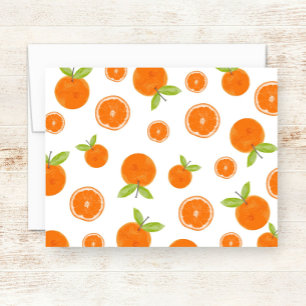 Tarjeta Pequeña Naranjas de Acuarela Fruta Cítrica