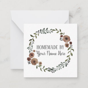 Tarjeta Pequeña Narración de vintage de cocción casera Wreath flor