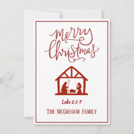 Tarjeta Pequeña Natividad de familia o de empresa Feliz Navidad