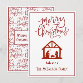 Tarjeta Pequeña Natividad de familia o de empresa Feliz Navidad