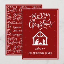 Tarjeta Pequeña Natividad de familia o de empresa Feliz Navidad