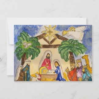 Tarjeta Pequeña NativityFlat Note Card