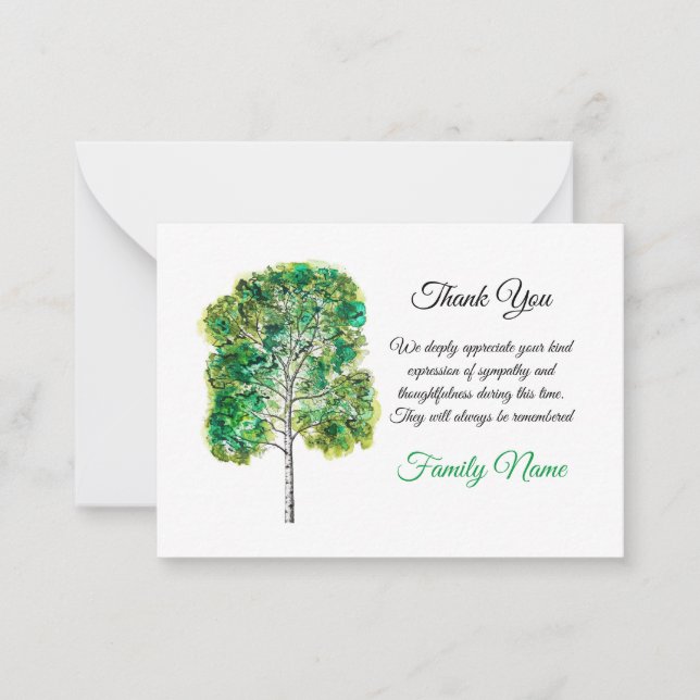 Tarjeta Pequeña Naturaleza del árbol de aves después del funeral G (Anverso)