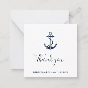 Tarjeta Pequeña Nautical Anchor Nombre de barco Boda de guiones Gr
