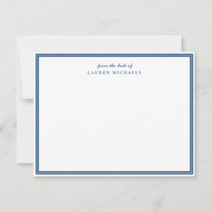 Tarjeta Pequeña Navía simple con luz de script y frontera azul per