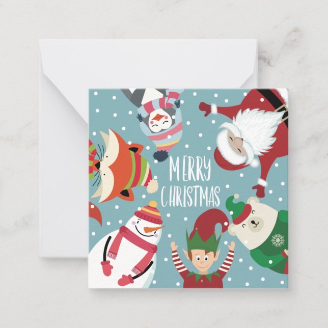 Tarjeta Pequeña Navidad adorable y alegre (Anverso)