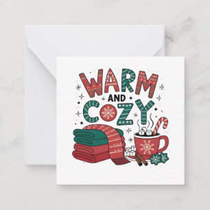 Tarjeta Pequeña Navidad Cálida Y Acogedora Chocolate Caliente