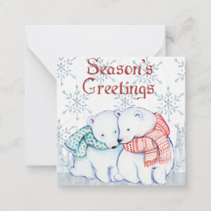 Tarjeta Pequeña Navidad del Oso Polar