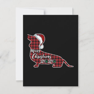 Tarjeta Pequeña Navidad Divertida Perro Dachshund