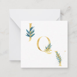 Tarjeta Pequeña Navidad Marina Azul moda elegante personalizado "A