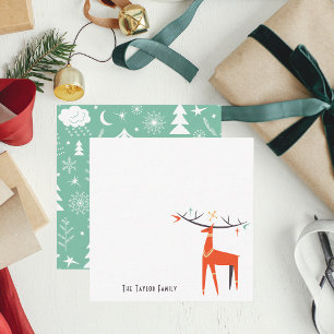 Tarjeta Pequeña Navidad moderna Vintage Retro Nórdico
