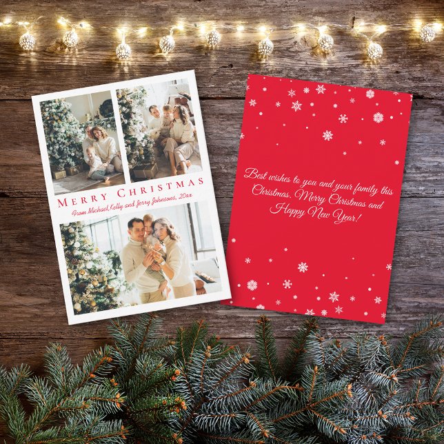 Tarjeta Pequeña navidad navideña de fotos de guiones rojos (Subido por el creador)
