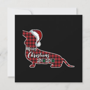 Tarjeta Pequeña Navidad Perro Dachshund Divertido