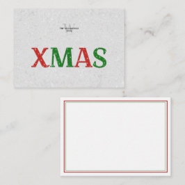 Tarjeta Pequeña Navidad Rojo Verde Rhinestone Familia Personalizad