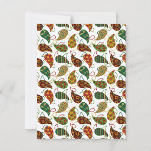 Tarjeta Pequeña Navidad Vintage Paisley