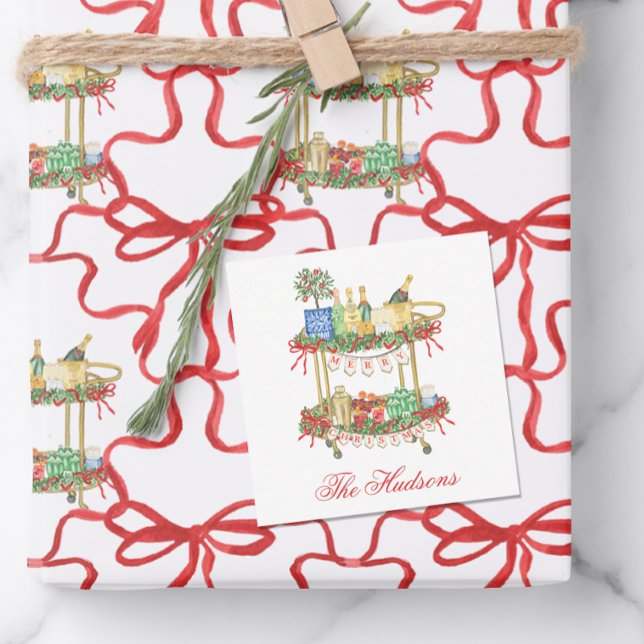 Tarjeta Pequeña Navidades acuáticos Champagne Bar Cart Gabinete (Subido por el creador)