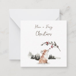Tarjeta Pequeña Navidades Animal Fox