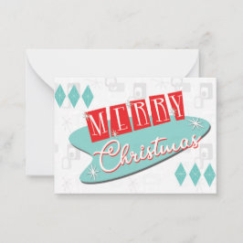 Tarjeta Pequeña Navidades atómicos retro