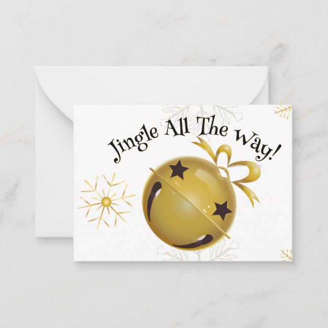 Tarjeta Pequeña Navidades Bells Gracias (Anverso)