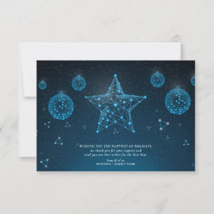 Tarjeta Pequeña Navidades Blue Modern Star Corporate Logo Business