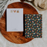 Tarjeta Pequeña Navidades caprichosos gatos verdes<br><div class="desc">Navidades extravagantes y modernos anotan cartas con ilustracion a mano de gatos lindos usando accesorios de invierno.</div>