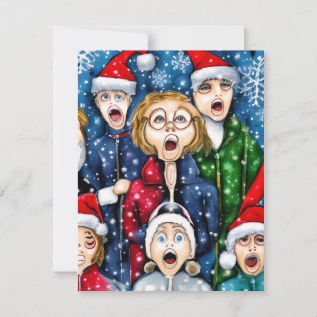 Tarjeta Pequeña Navidades Caroling (Anverso)