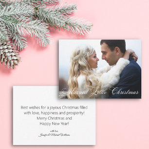 Tarjeta Pequeña ¡Navidades casados! foto de bodas recién casados
