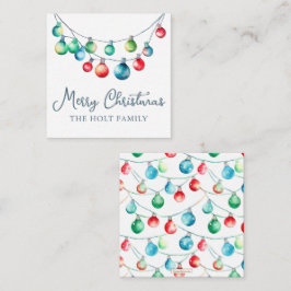 Tarjeta Pequeña Navidades coloreados de color de agua Luces de cad