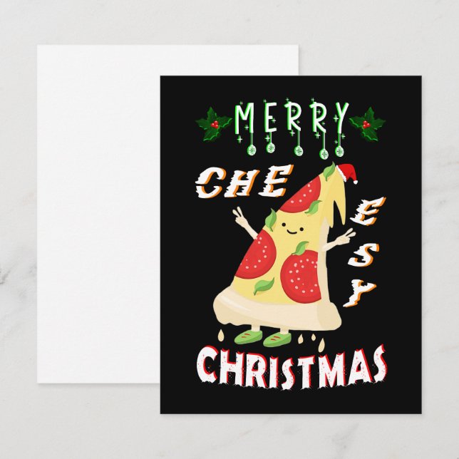 Tarjeta Pequeña Navidades con queso Feliz Navidad Navidades de San (Anverso / Reverso)