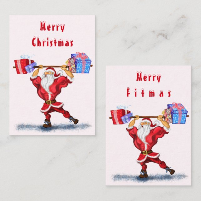 Tarjeta Pequeña Navidades con regalos para la construcción de cuer (Anverso / Reverso)