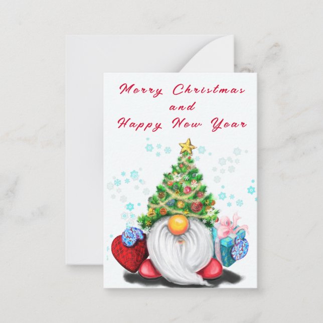 Tarjeta Pequeña Navidades con un pequeño regalo (Anverso)